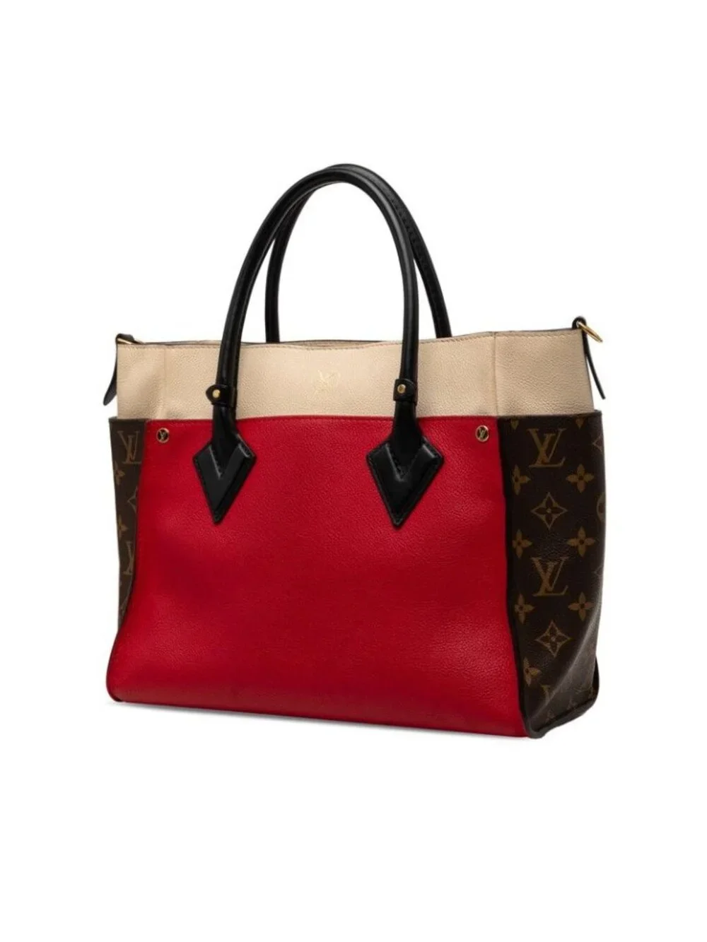 Louis Vuitton Monogram on My Side MM 2-Way Shoulder Bag Rouge Rabbit Brown
